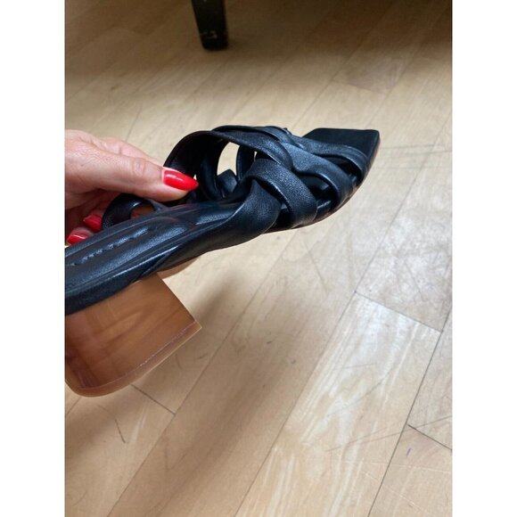 VINCE Women's "Tessa" block heel sandals leather square toe - Picture 6 of 8